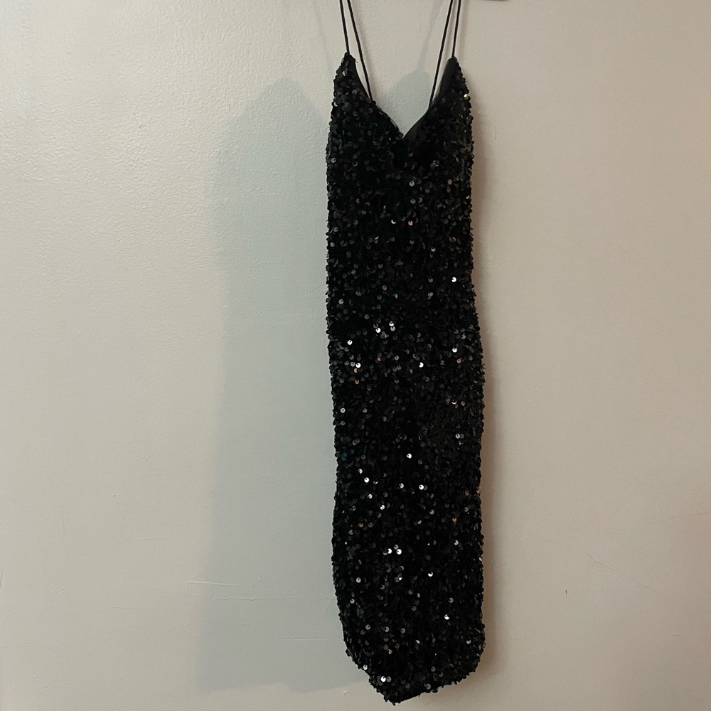 Elegant Black Sequin Dress